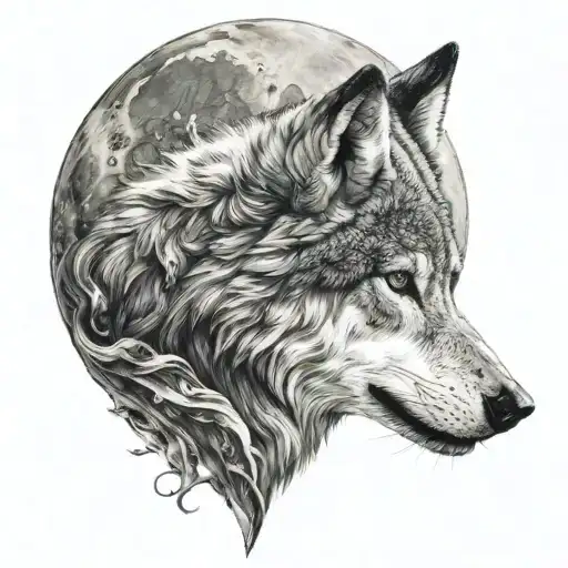 Wolf Howling On The Moon
