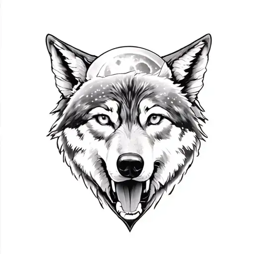 A Tattoo That Is Located On The Arm And Chest Representing A Wolf Howling At The Moon