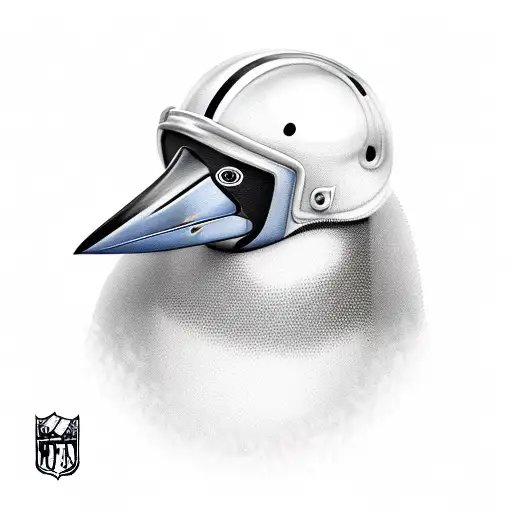 A Pinguin With Football Helmet