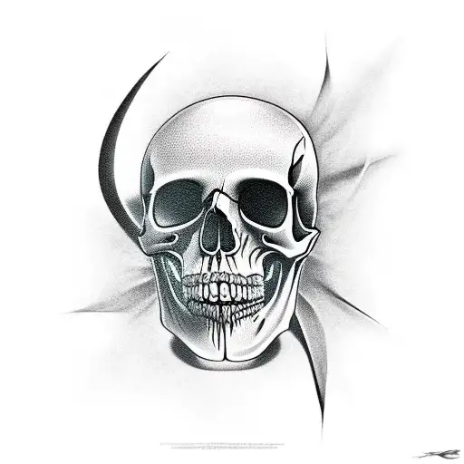 Cross With Heart And Skull