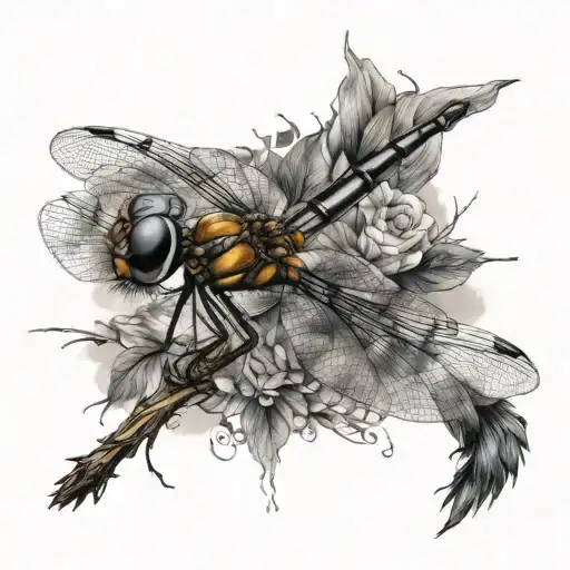 Dragonfly With A Crow