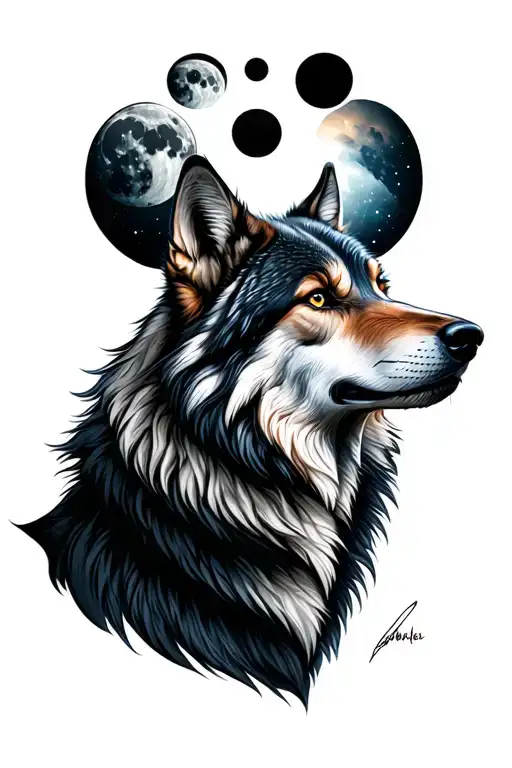 Howling Wolf And Moon Phases