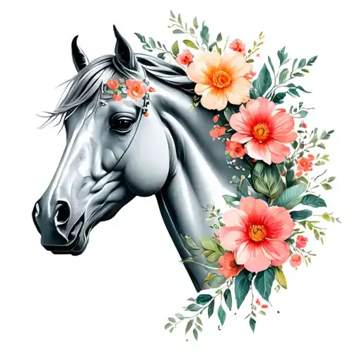 Horse Iron With Flowers And Initial Gel