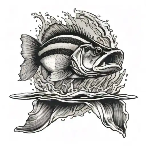 Largemouth Bass Jumping Out Of Water