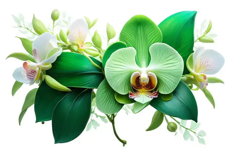 Jade-green Armband With 3D Orchid