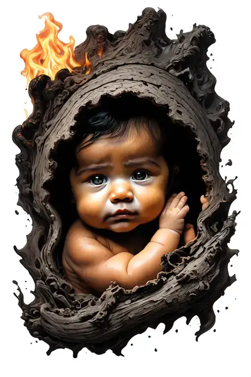 Baby Coming Out Of The Ashes