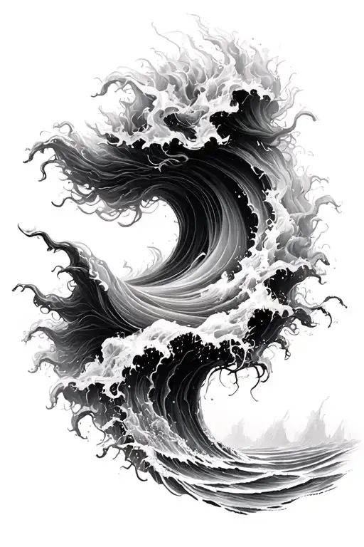 Windy Sea Background Black And White