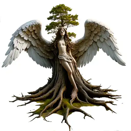 Dead Tree With Angel Wings