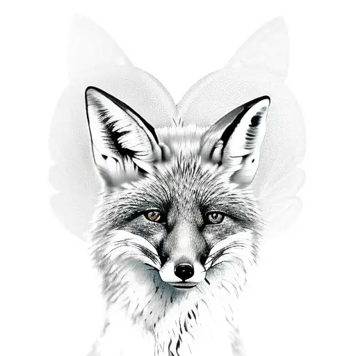 A Fox With A Butterfly On Its Nose