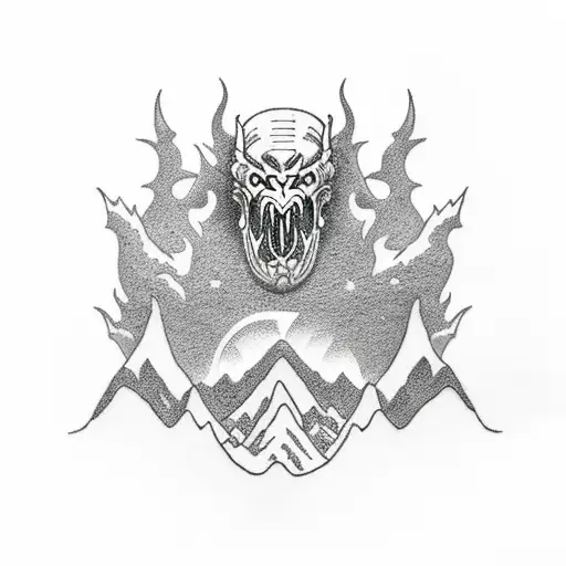 Surtr Rising Up From A Mountain With Lava