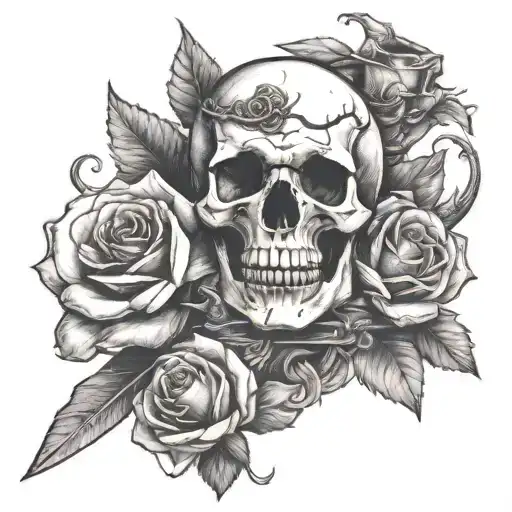Skull Sword Roses Scorpio