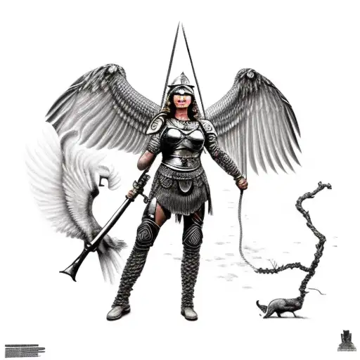 Valkyrie Warrior Woman In Battle Killing Someone