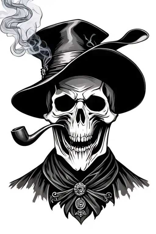 Reaper With Hat & Smoking Pipe