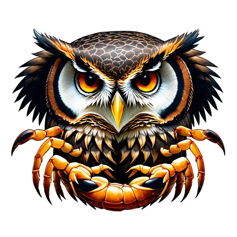 Owl Grabbing Scorpion