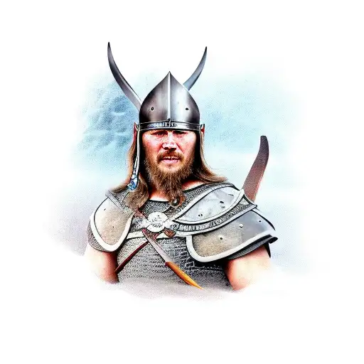 Viking Warrior Wielding A Mythical Weapon