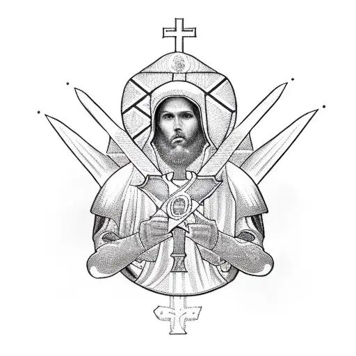 A Templar With A Christian Cross
