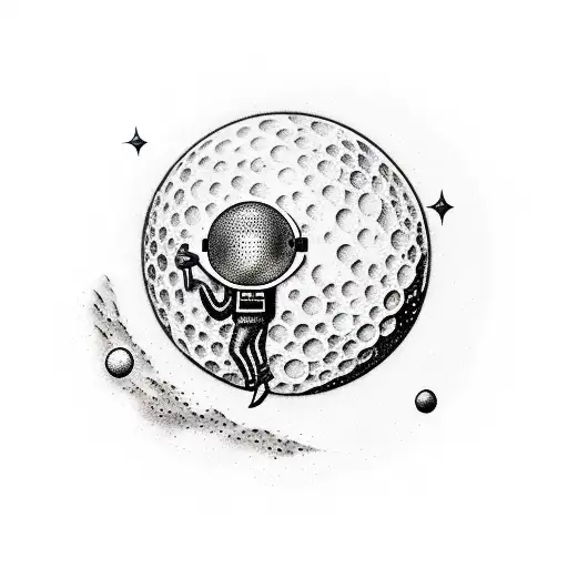 Astronaut Playing Golf On The Moon