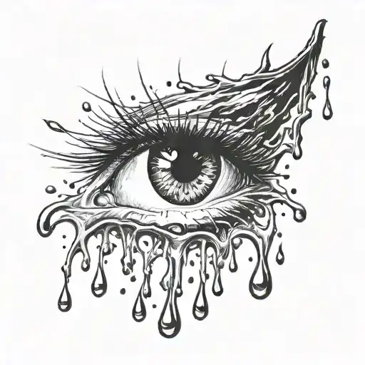 Black Tears Drop Falling