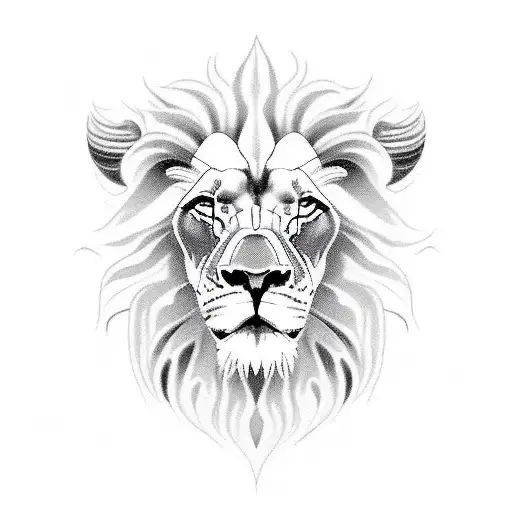 Lion With A Car Looking Bloodthirsty