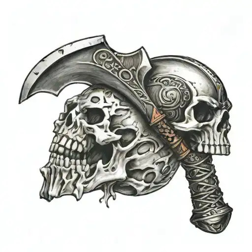 Viking Axe Breaking A Skull