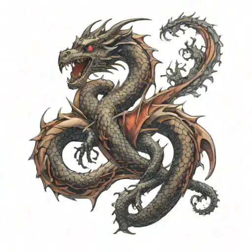 The Blood Cancer Logo Suorounded By Dragons