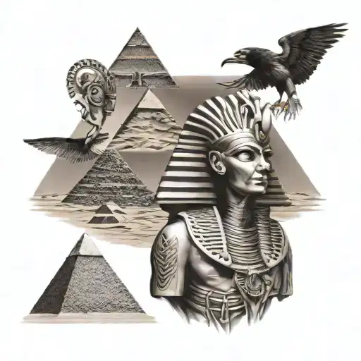 Egyptian Horus And Pyramids