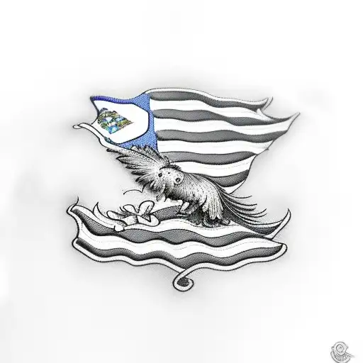 Sunflower With Firefighter Flag And Rooster