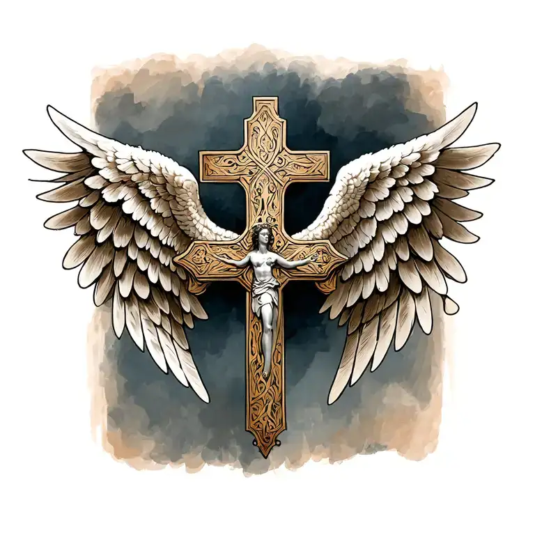 A Cross With Angel Wings