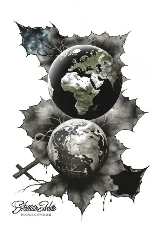 Cross And Planet Earth