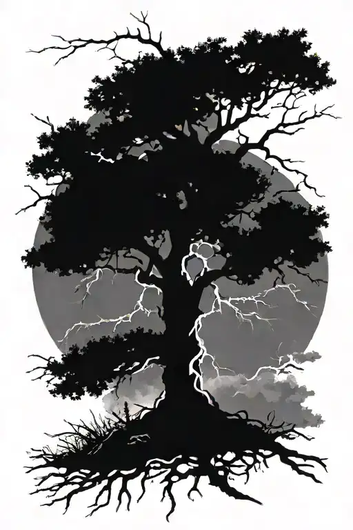 Lightning That Beats And Transforms Into Root Tree