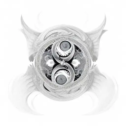 Dragon Wrapping Around Yin Yang Symbol