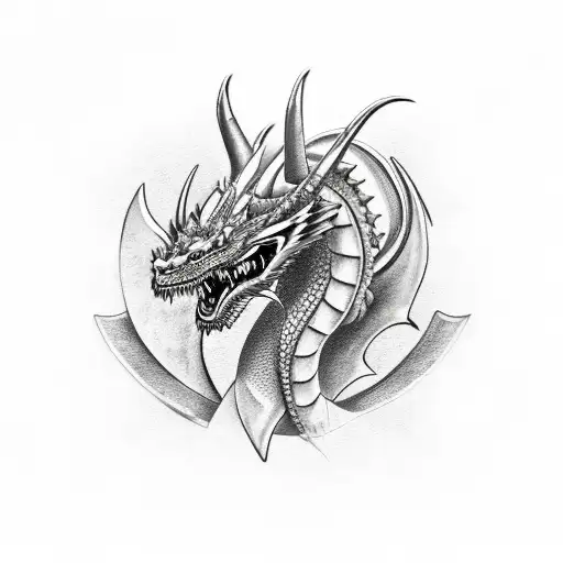 Dragon Rojo Y Anubis