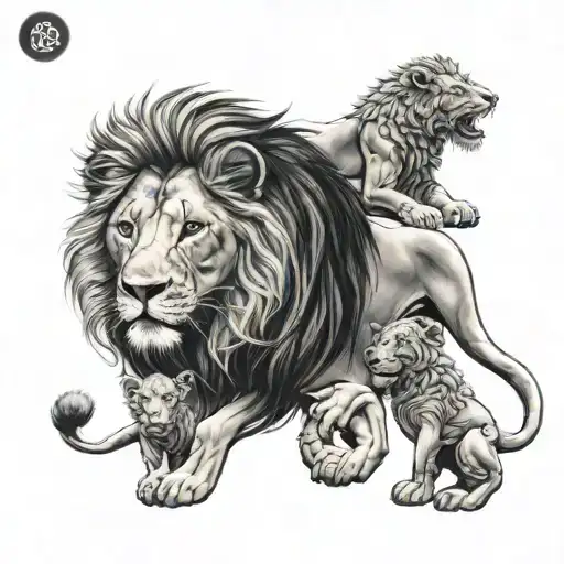 Lion Familly Cancer Zodiac Engrenages