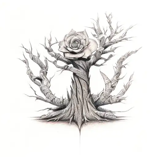 Tree Stump With Sapling Sprouting Out