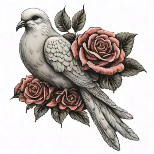 Dove In Hand With Rose