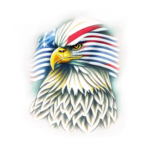 Eagle With American Flag And Irish Flag