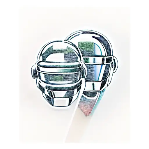 Daft Punk With 2 Members In Color