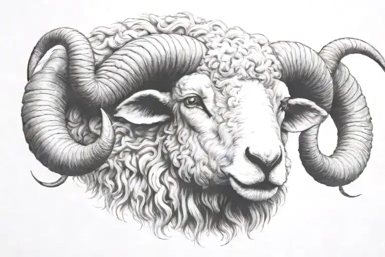 Cancer Zodiac Sign Sheep Head Surrounded