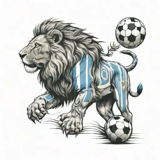 A Lion Wearing An Argentina Soccer Jersey