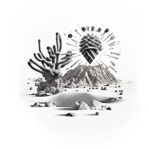 Desert With Blackout Work And Astrology Signs