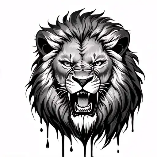 Marginalized Lion Angry With A Tear Falling