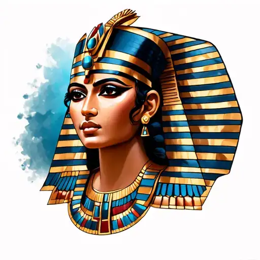 Frontal Portrait Of Cleopatra Egyptian Goddess