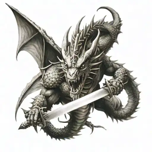 A Dragon Doing Three Sword Style