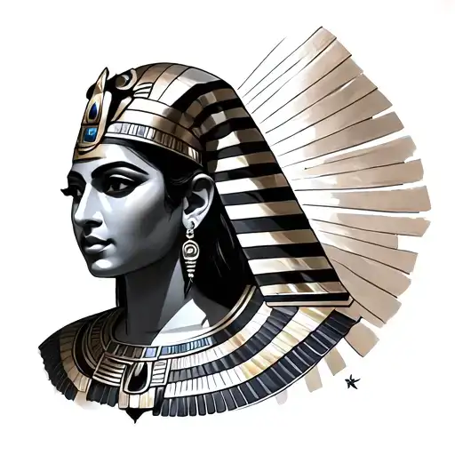 Frontale Portrait Of Cleopatra Egyptian Goddess