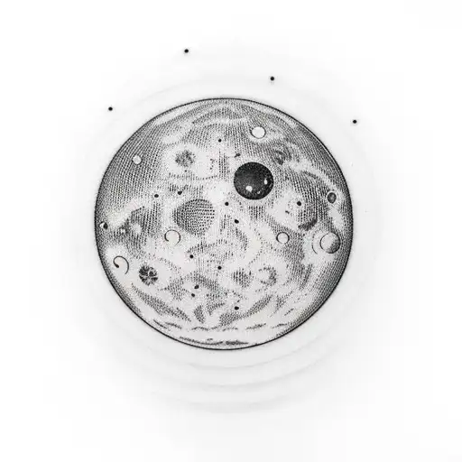 A Moon That's Also A Disco Ball In Black And White