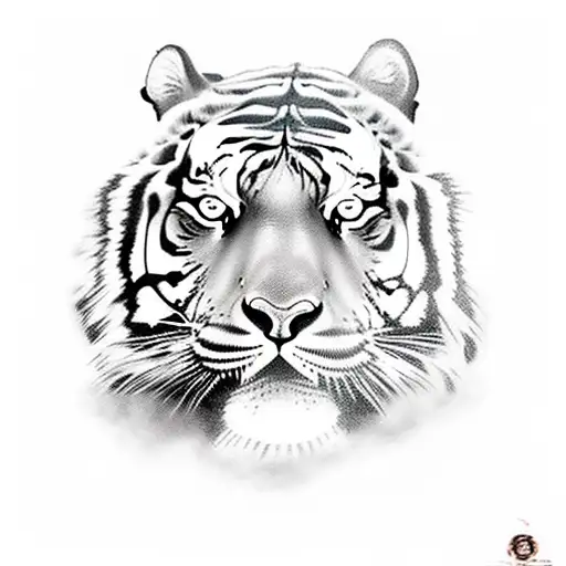 Tiger With Skull Face