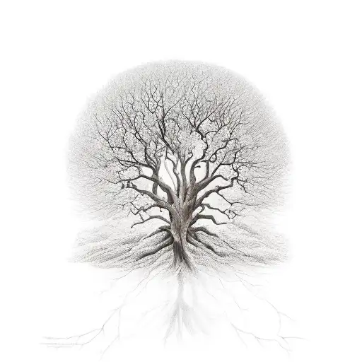 A Tree That Represents The Dead For The Roots And Future Generations For The Branches