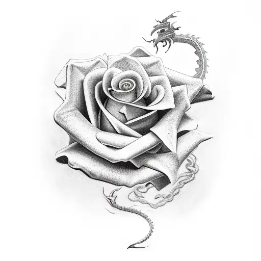 Dragon And Rose