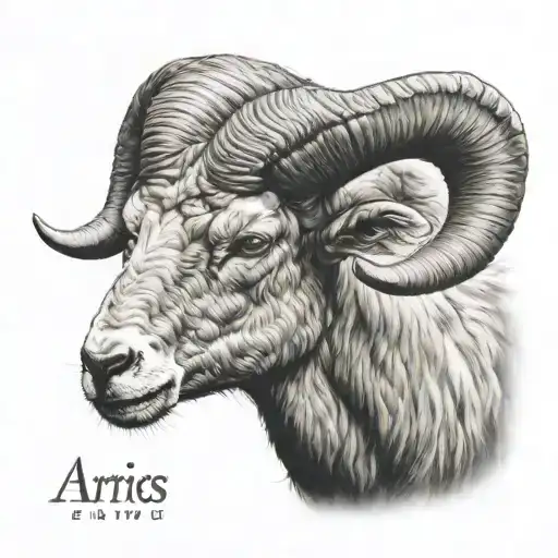 Aries Realistic Tattoo On Knee