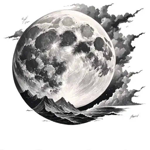 Full Moon Tattoo With A Storm Built In With A Surprise Twist There's